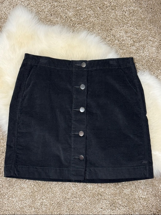Toad&Co Dresses & Skirts - Toad&Co Charcoal Gray Button Front Organic Cotton Corduroy Mini Skirt Size 4